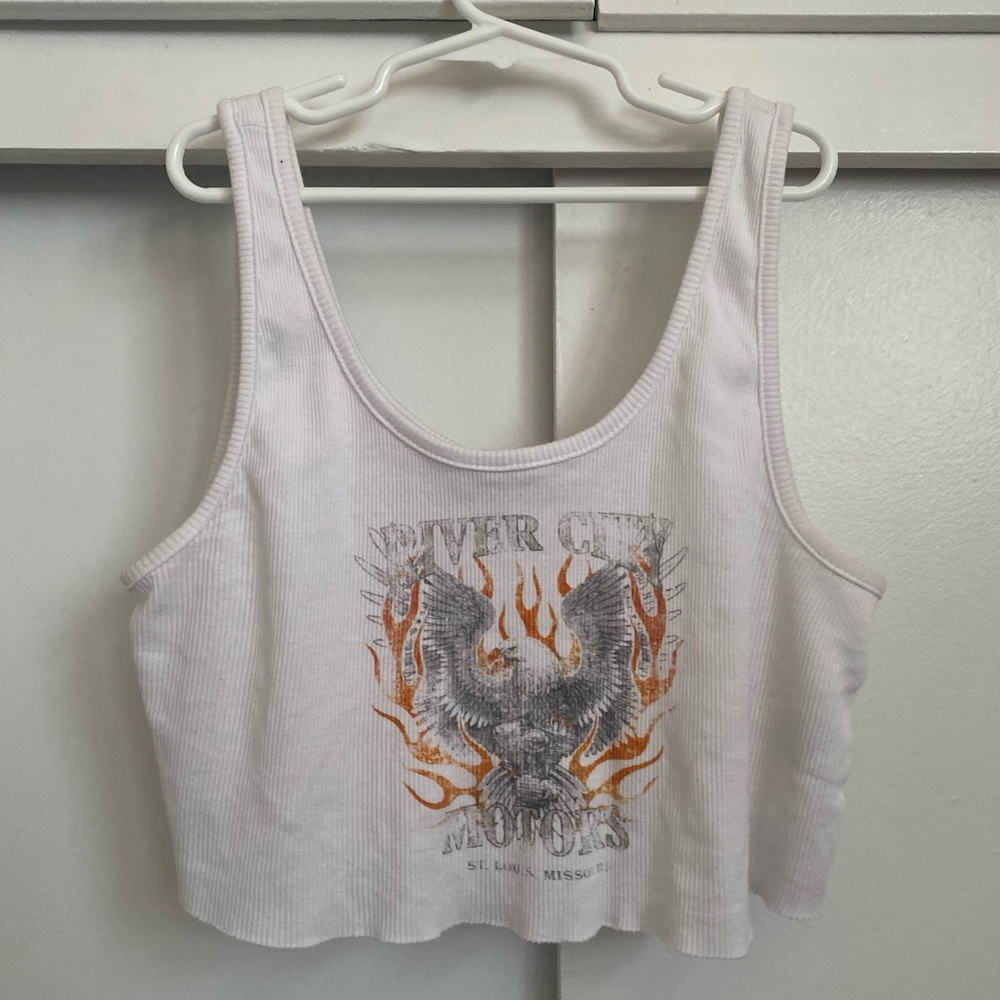 Garage White Graphic Tank